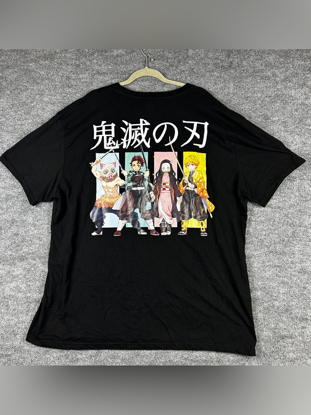 Demon Slayer Kimetsu no Yaiba Double Sided Graphic T-Shirt Size 4X Black Anime